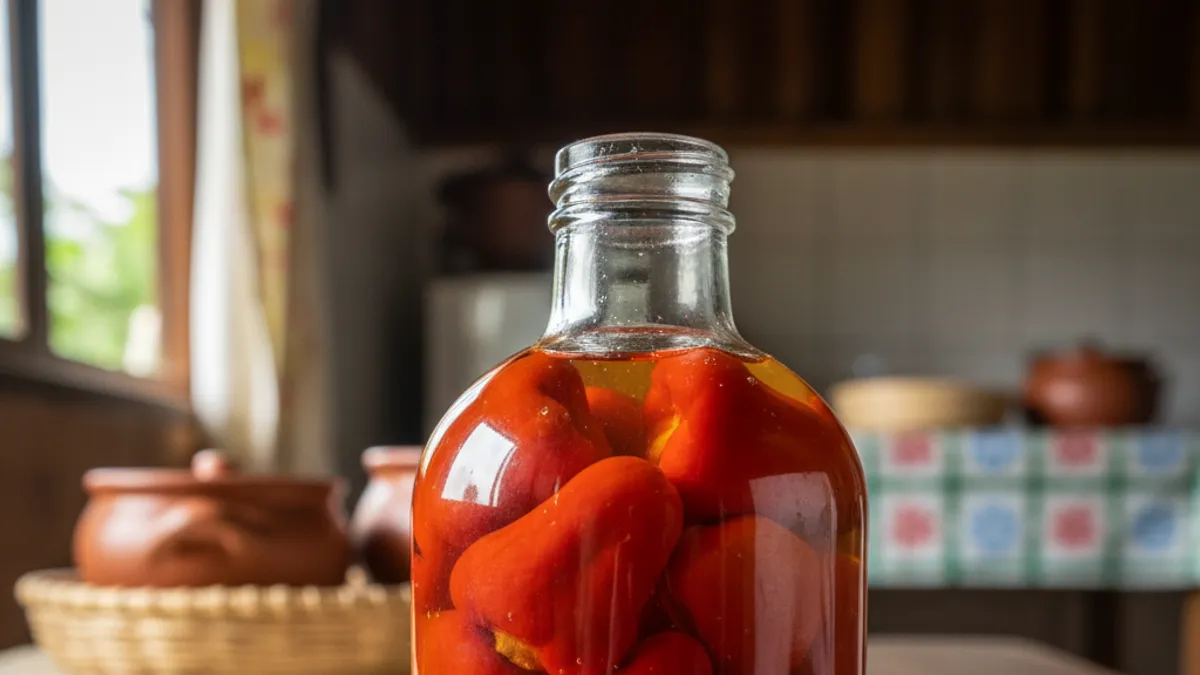 Pimenta murupi em conserva com vinagre ou tucupi feita em casa Pimenta murupi em conserva com vinagre ou tucupi feita em casa