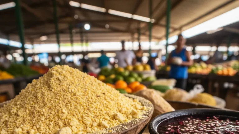 Farinha de Bragança diferente fermentação torra e grão amarelo crocante
