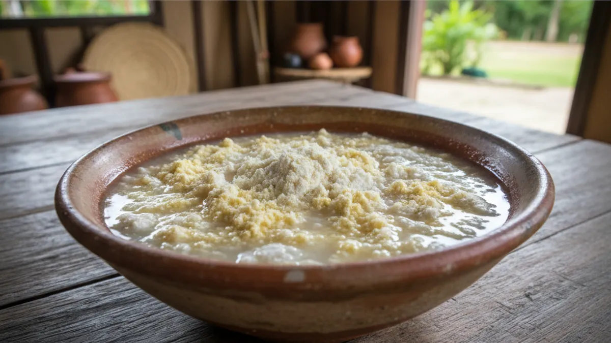 Como fazer chibé com farinha de mandioca e água do interior do Pará Como fazer chibé com farinha de mandioca e água do interior do Pará