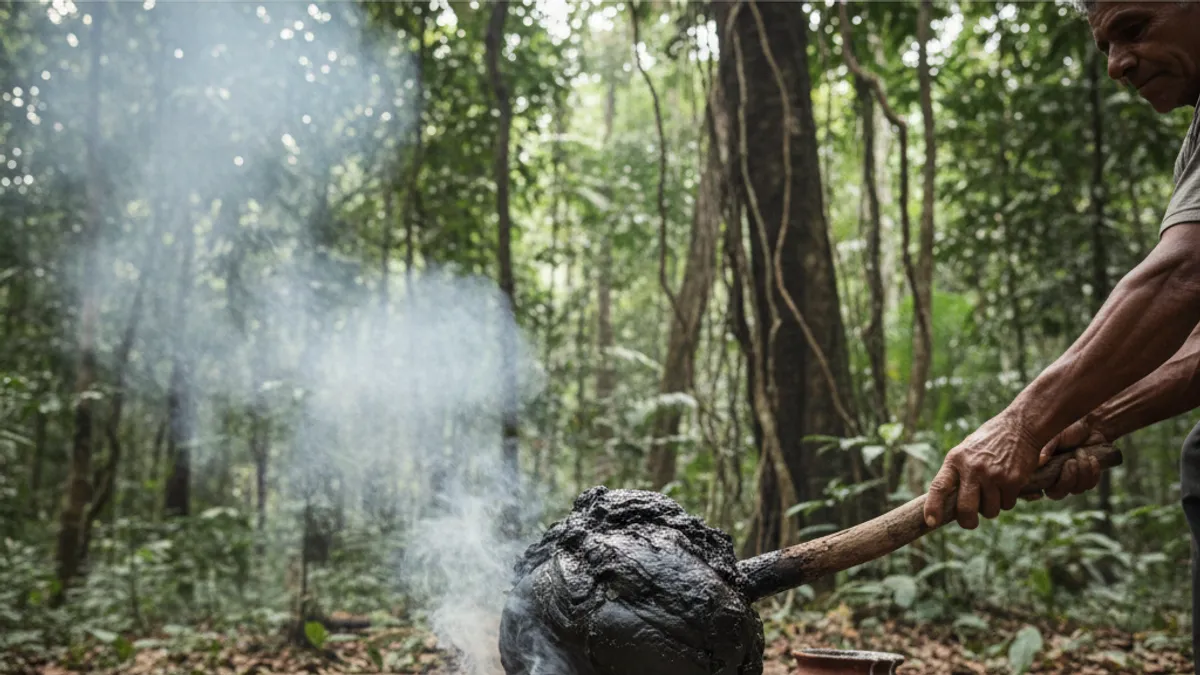 Como se fazia a bola de borracha nos seringais do Pará Como se fazia a bola de borracha nos seringais do Pará