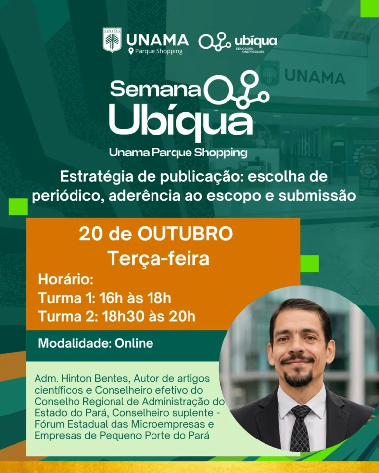 UNAMA Parque Shopping abre três noites de debate sobre marketing, publicação científica e gestão em saúde, com consultor de mais de mil projetos