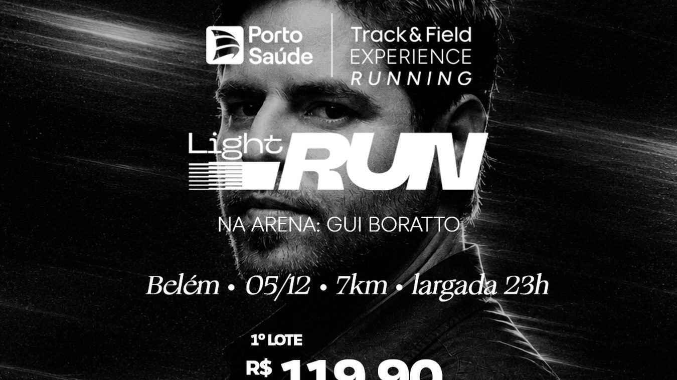 Light Run em Belém: corrida noturna de 7 km com DJ Gui Boratto em 5 de dezembro; preço e inscrição Light Run em Belém: corrida noturna de 7 km com DJ Gui Boratto em 5 de dezembro; preço e inscrição