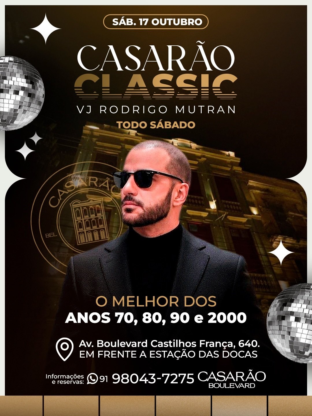 Casarão Classic estreia noite de hits dos anos 70 aos 2000 no Casarão Boulevard