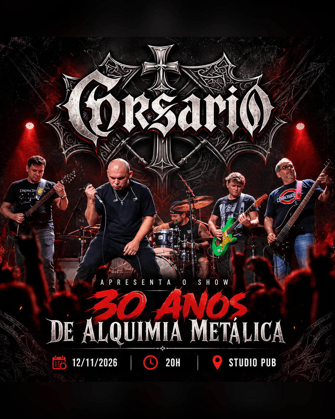 Corsário celebra 30 anos de prog metal paraense no Studio Pub