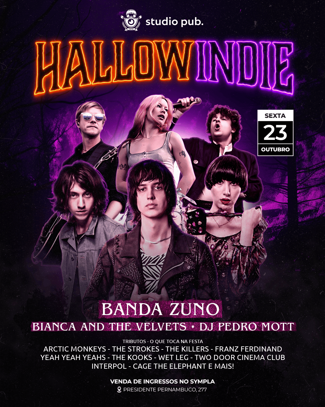Hallowindie reúne Zuno e Bianca And The Velvets em noite de indie rock no Studio Pub