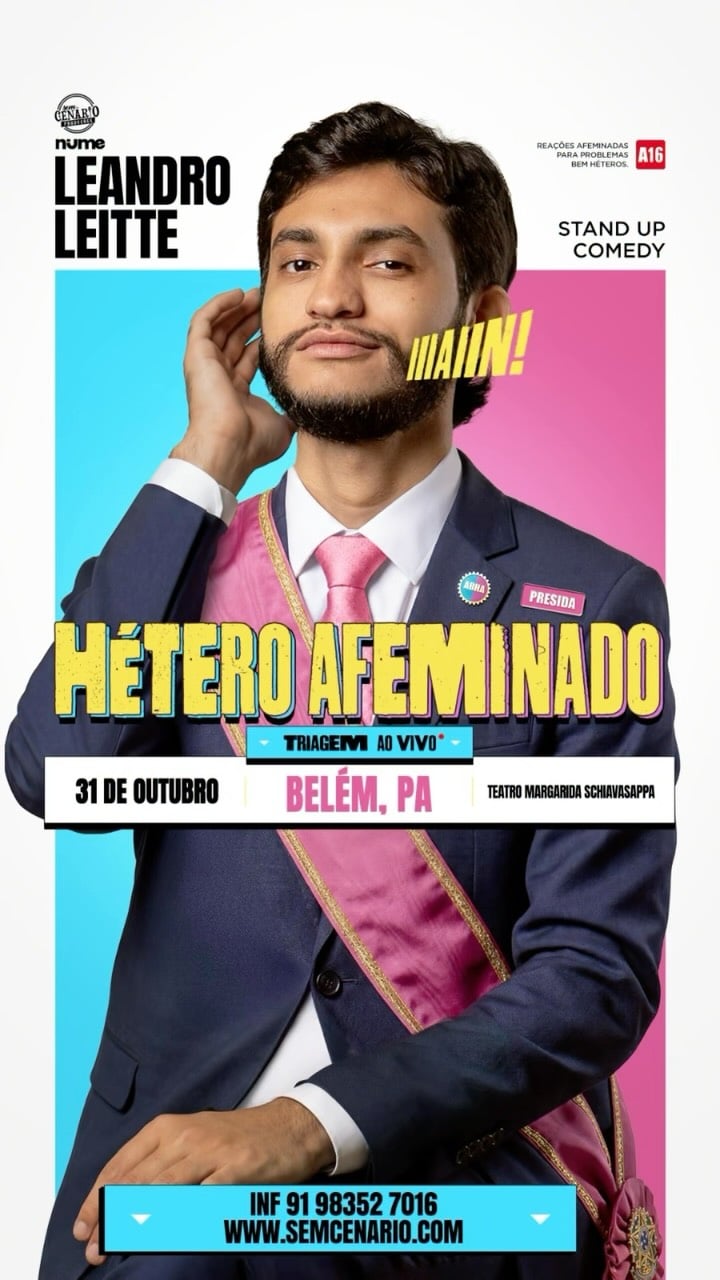 Leandro Leitte apresenta o stand up Hétero Afeminado em Belém