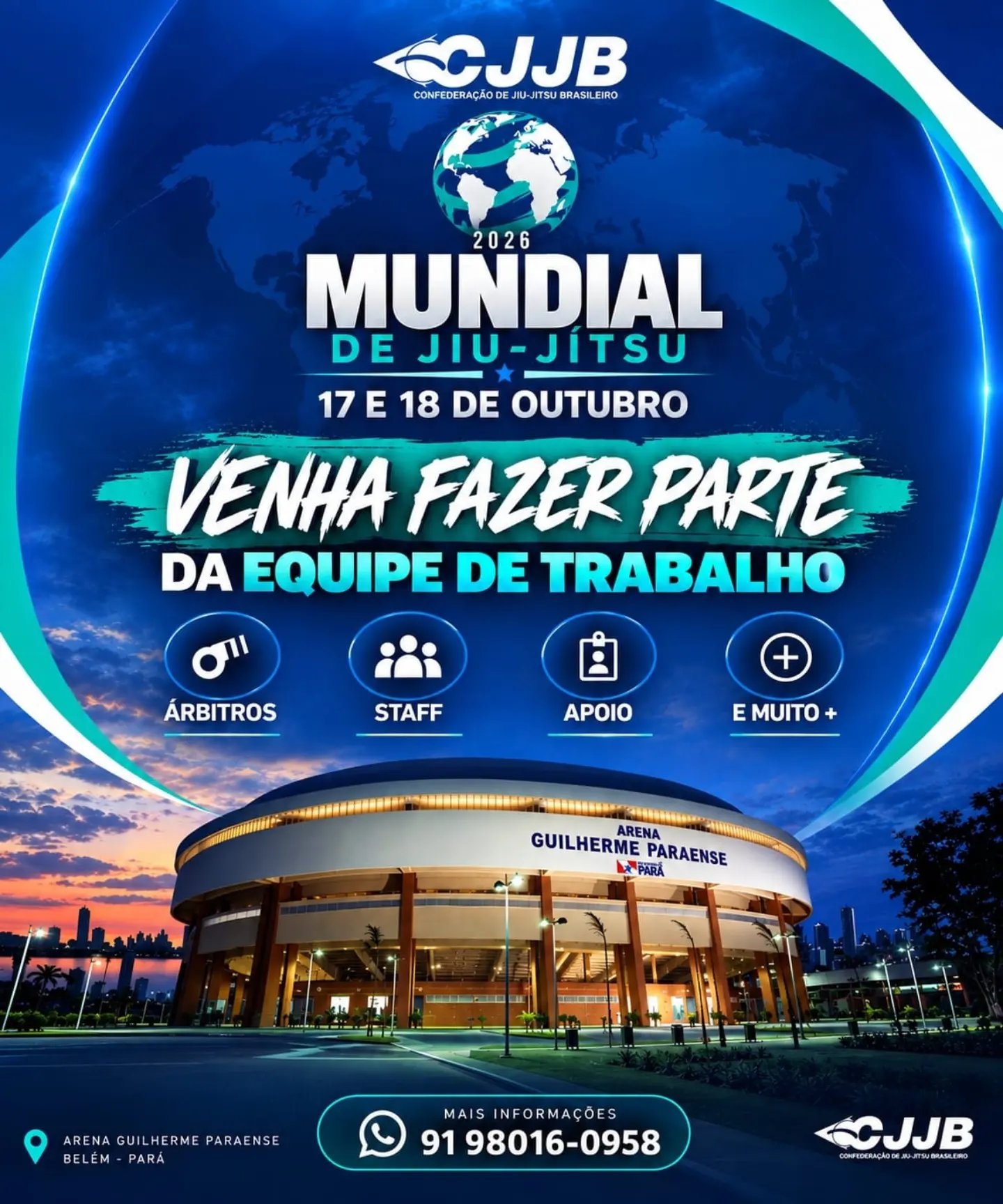 Mundial de Jiu-Jitsu CJJB reúne atletas e equipes em Belém