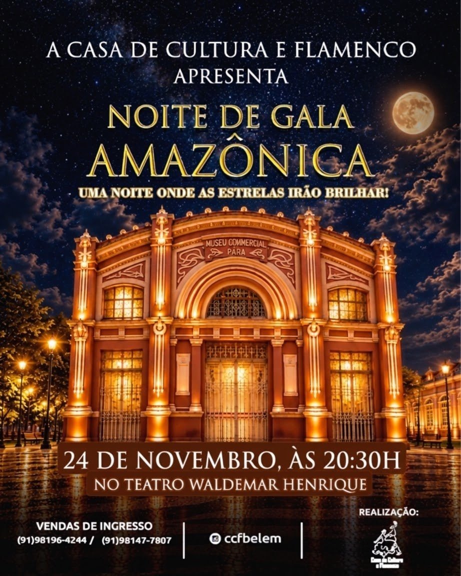 Noite de Gala Amazônica une ritmos paraenses e flamenco no Waldemar Henrique