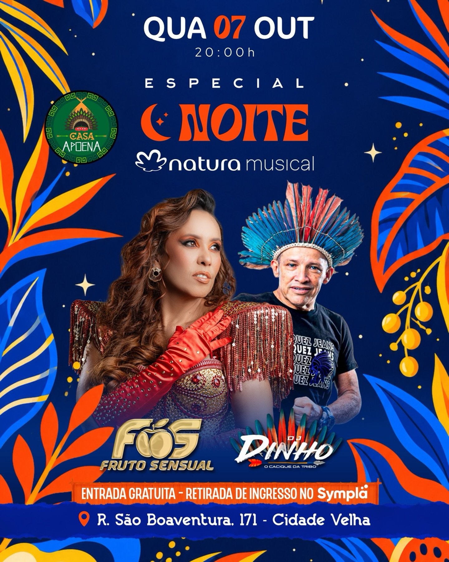 Noite Natura Musical: Especial Círio com Fruto Sensual e DJ Dinho Tupinambá