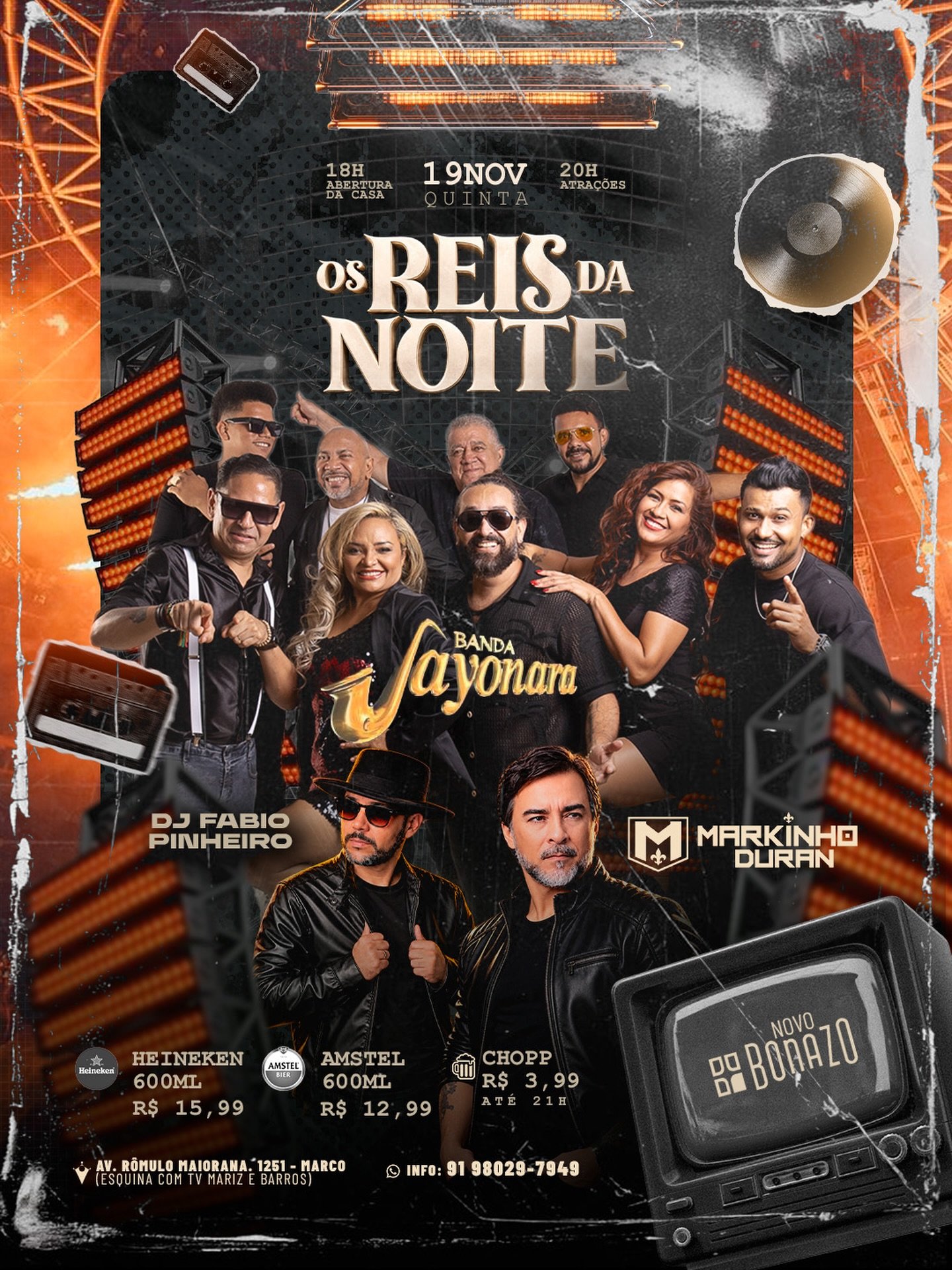 Os Reis da Noite reúne Banda Sayonara, Markinho Duran e DJ Fabio Pinheiro