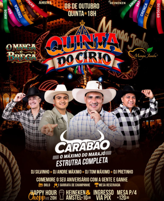 Quinta do Círio no Manga Jambu com Carabao