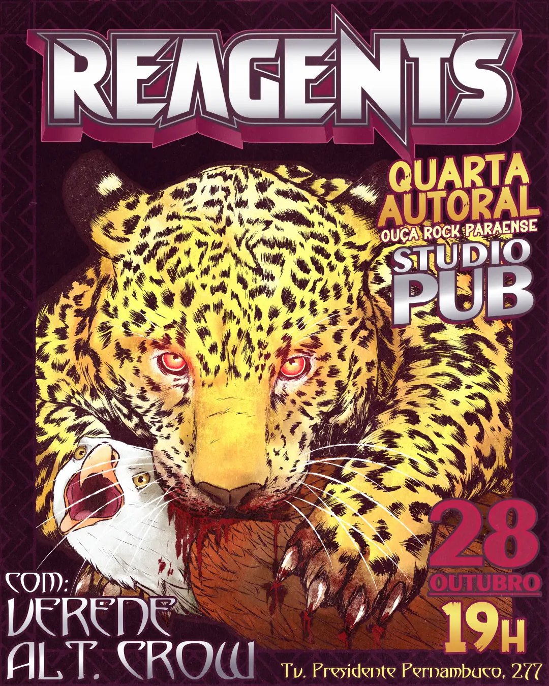 Reagents lança o álbum Dia de Onça na Quarta Autoral do Studio Pub