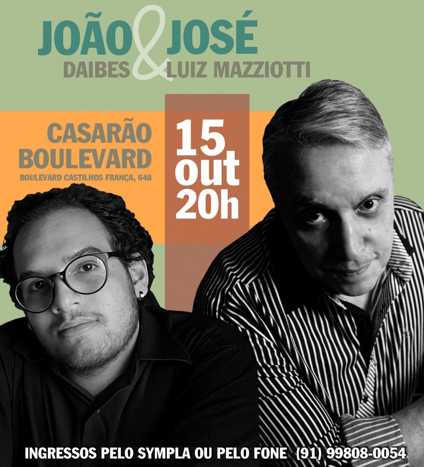 Zé Luiz Mazziotti e João Daibes se encontram em show de MPB no Casarão Boulevard